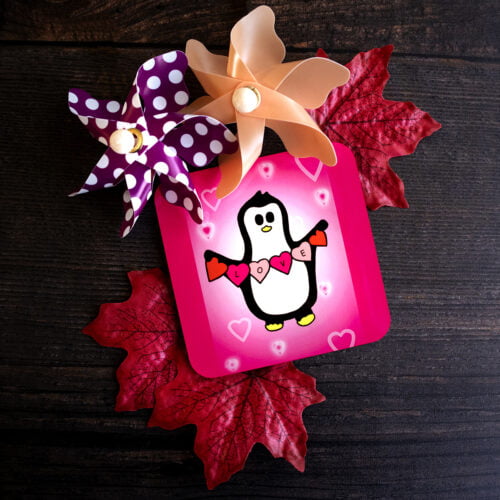 Crafty Penguin Pink Love Coaster Coaster