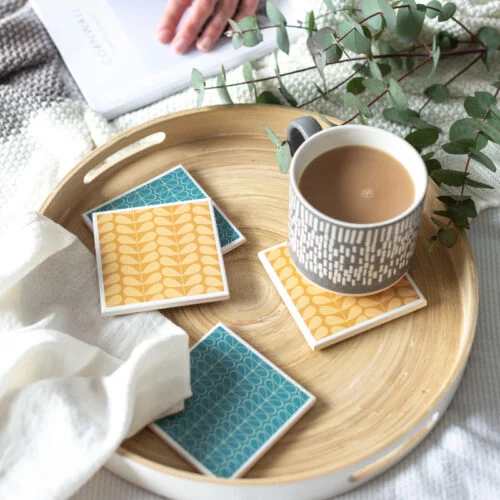 Tile coasters by Yellow Room Designs