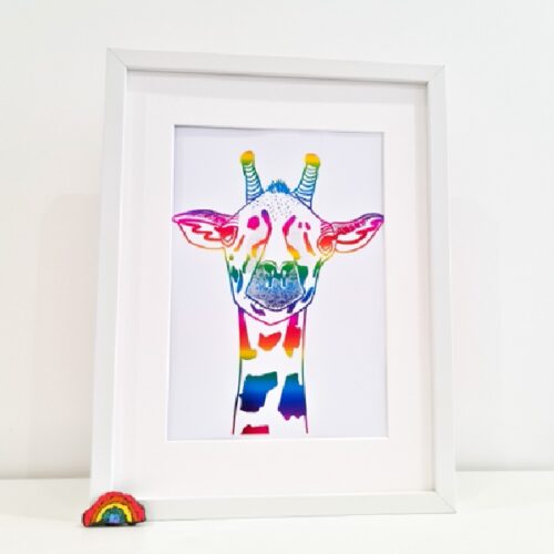 Foil Your Fancy Rainbow Foil Giraffe Print