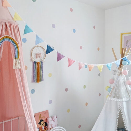 Pastel Rainbow Girls Bedroom