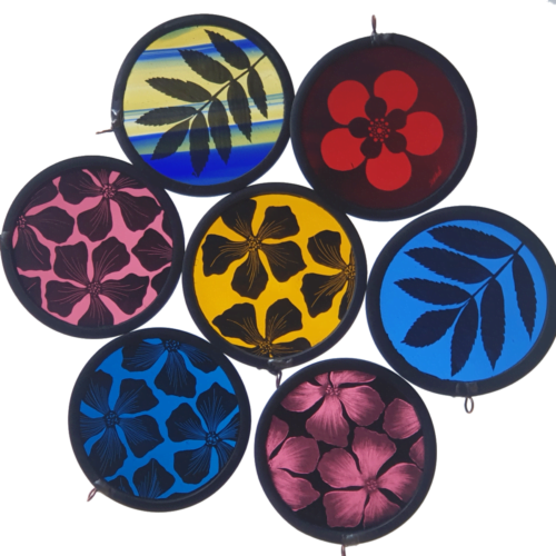Sarah Roberts Stained Glass Art -small hanging stained glass roundels