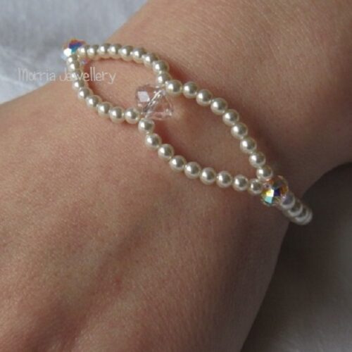 Morria Jewellery Looped pearl and crystal bracelet