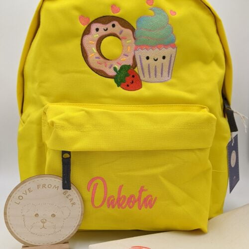 Childrens backpack, personalised backpack, embroidered backpack, school backpack, kids backpack, Love from Bear