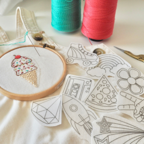 Retro Stick and Stitch Embroidery Patches