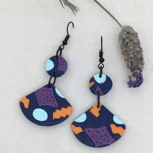 GGL, Funky Statement Earring in Navy and Multi Colour