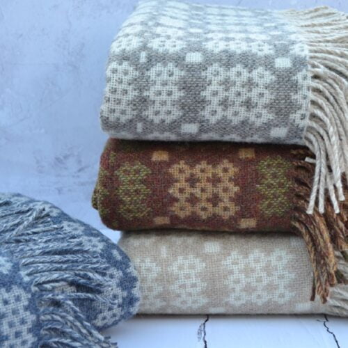 Hand woven Welsh blankets