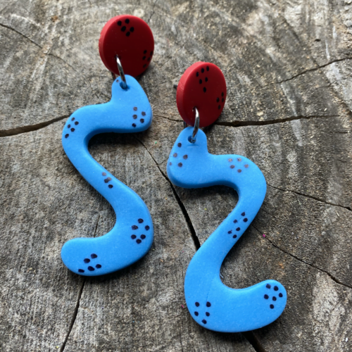 colourful polymer clay drop earrings