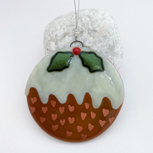 Fused glass christmas pudding