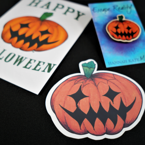 Hannah Kate Makes, Jack O'Lantern Pumpkin design Halloween gift bundle.