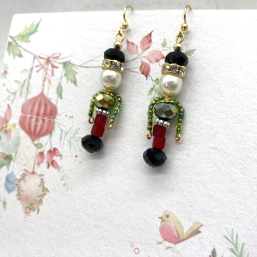 Nutcracker crystal diamante dangle earrings by Bowerbird Jewellery