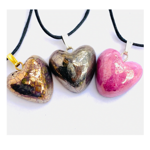 ClaireCeramics Heart pendants