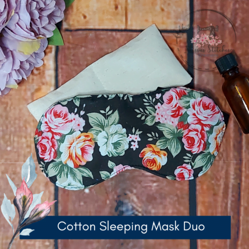 Missus Stitches Creations Rose Print Cotton Sleeping Mask duo