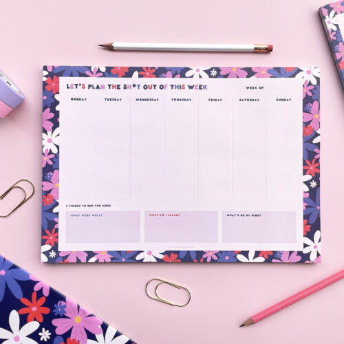 Floral A4 Weekly Planner Notepad