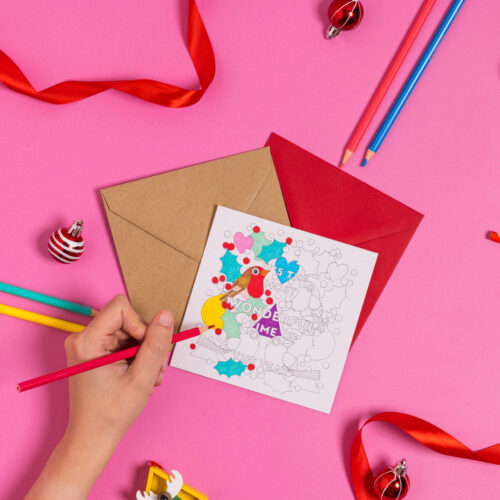 colour-in Christmas Card