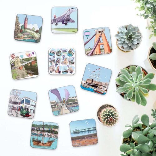 dona B drawings range of Bristol coasters